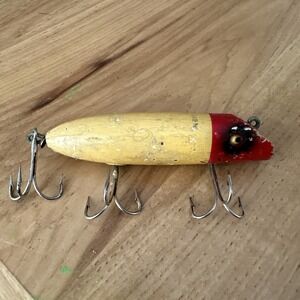 Vintage South Bend Better Bass-Oreno  Red White  Wood Fishing Lure